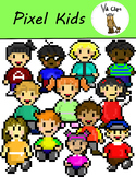 Pixel Art School Kids {Video Game Style Clip Art}