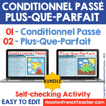 Preview of Pixel Art - Le Conditionnel Passé et le Plus-Que-Parfait - BUNDLE (2 in 1)