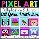 Pixel Art Math Digital BUNDLE Mutiplication & Division for