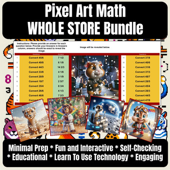 Preview of Pixel Art Math Entire Store Growing Bundle for 2024