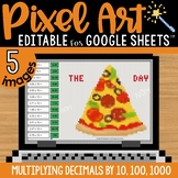 Multiplying Decimals by 10's Pixel Art Math Google Sheets 