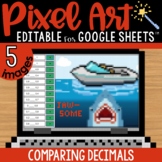 Pixel Art Math Google Sheets  | Comparing Decimals | 5 Images