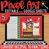 Convert Decimals to Fractions Pixel Art Math Google Sheets