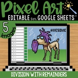 Division w/ Remainders Pixel Art Math Google Sheets | Edit