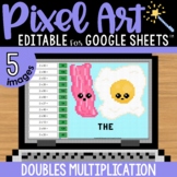 Pixel Art Math Google Sheets | Doubles Multiplication | 5 