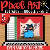 Even or Odd Numbers Pixel Art Math Google Sheets | Editabl