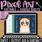 Input Output Function Tables Pixel Art Math Google Sheets 