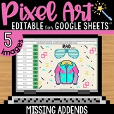 Missing Addends Pixel Art Math Google Sheets | Editable | 