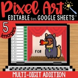 2 Digit Addition and 3 Digit Addition Pixel Art Math Pract