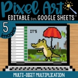 Multi-Digit Multiplication Practice Pixel Art Math | 5 Ima