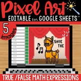 Equal Math Expressions Pixel Art Math Google Sheets | True