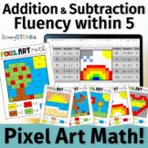 Pixel Art Math - K.OA.A.5 -  Addition & Subtraction fluenc