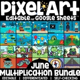 Pixel Art Math Multiplication and Division Review - June E