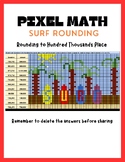 Pixel Art Math-- Rounding To Hundred Thousands Place- Surfs Up