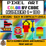 Pixel Art Mystery Picture | Color By Code | Numbers 1 - 10