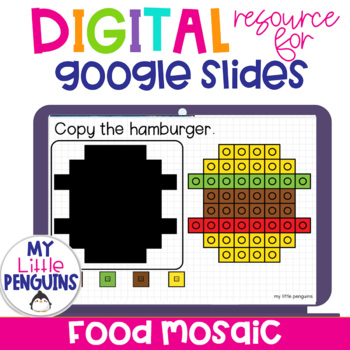 Preview of Pixel Art for Google Slides Food | Digital Learning