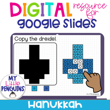 Preview of Pixel Art for Google Slides Hanukkah | Digital Learning