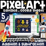 May the Fourth Pixel Art Math Addition & Subtraction Practice