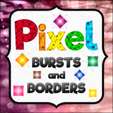 Pixel Bursts and Borders Clipart