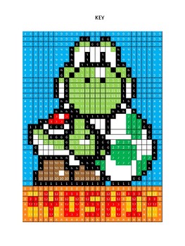Pixel Color by Number - Yoshi - NINTENDO Mario Brothers - Busy/Sub Work