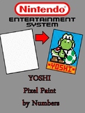 Pixel Color by Number - Yoshi - NINTENDO Mario Brothers - 