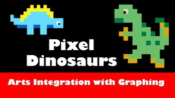 Preview of Pixel Dinosaur - Cut paper Grid Arts Integrated Unit