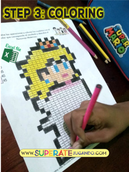 4th Grade Math Pixel Art BUNDLE Super Mario / Minecraft Mystery Pictures