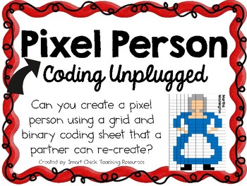 Preview of Pixel Person ~ Coding Unplugged Challenge ~ STEM