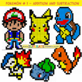 Pixel Pokemon 1 - Addition and Subtraction - Printable (Excel)