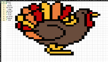 Preview of Pixel Turkey- Integers and expressions