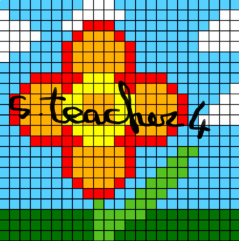 Preview of Pixel flower, whit color Legend. 23x23 squares