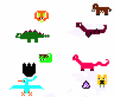 Pixelated Prehistoric Clip-Art