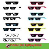 FREE! Pixelated Sunglasses Clip Art Set