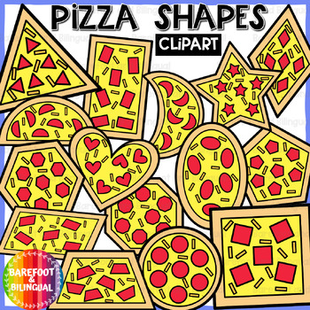 Preview of Pizza 2D Shape Clipart | Pizza Math Clipart | Geometry Clipart