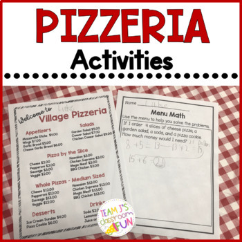 Preview of Pizza Activities | Pizzeria Room Transformation