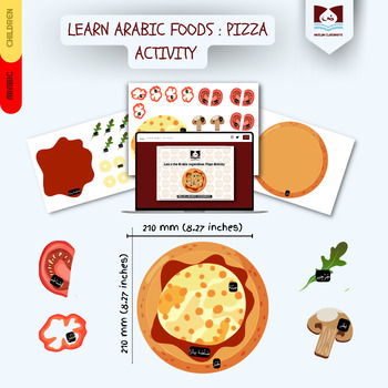 Preview of Pizza Activity, Learn Arabic foods  ( Arabic learning activities)