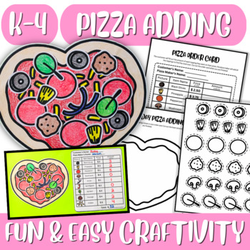 Preview of Pizza Adding Math Craftivity, Adding Money | 1- Digit, 2- Digit, & Decimals