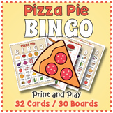 Pizza BINGO & Memory Matching Card Game Activity