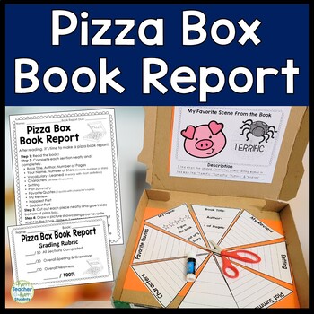Preview of Pizza Box Book Report Template: Project Directions, Rubric & Example Idea Photo