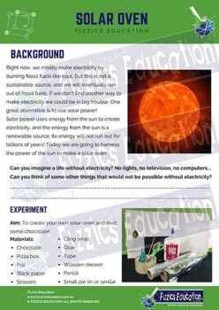 Preview of Pizza Box Solar Oven Activity