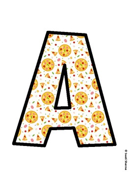 Preview of Pizza Bulletin Board Décor Kit, Pizza Bulletin Board Letters