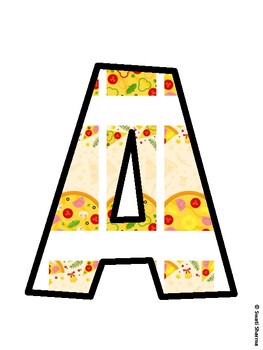 Preview of Pizza Bulletin Board Décor Kit, Pizza Bulletin Board Letters