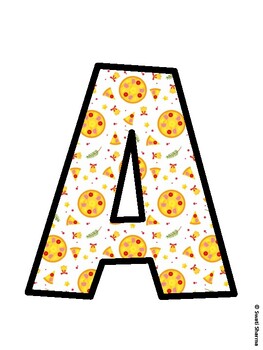 Preview of Pizza Bulletin Board Décor Kit, Pizza Bulletin Board Letters