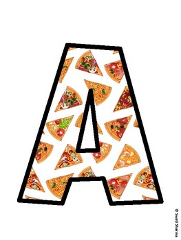 Preview of Pizza Bulletin Board Décor Kit, Pizza Bulletin Board Letters