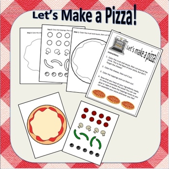 Preview of Pizza Coloring Activity