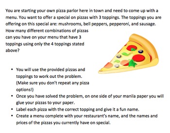 Preview of Pizza Combinations Activity