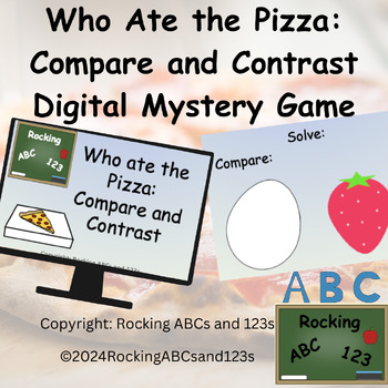 Preview of Pizza Compare and Contrast Solve a Mystery Reading Comprehension Game