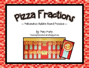 Preview of Pizza Fraction Bulletin Board Freebie