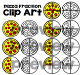 Pizza Fraction Clip Art ~ Color and Printer Friendly Versions