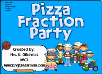 Preview of Pizza Fraction Party for Smartboard - Basic Fractions SMART Notebook Lesson